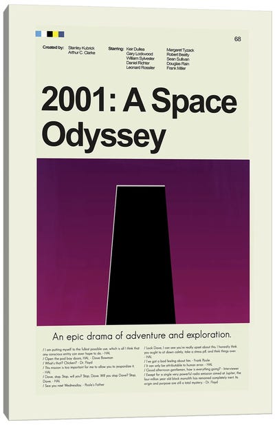 2001: A Space Odyssey Canvas Art Print - Minimalist Posters