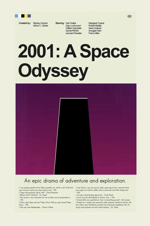 2001: A Space Odyssey by Prints and Giggles by Erin Hagerman wall art