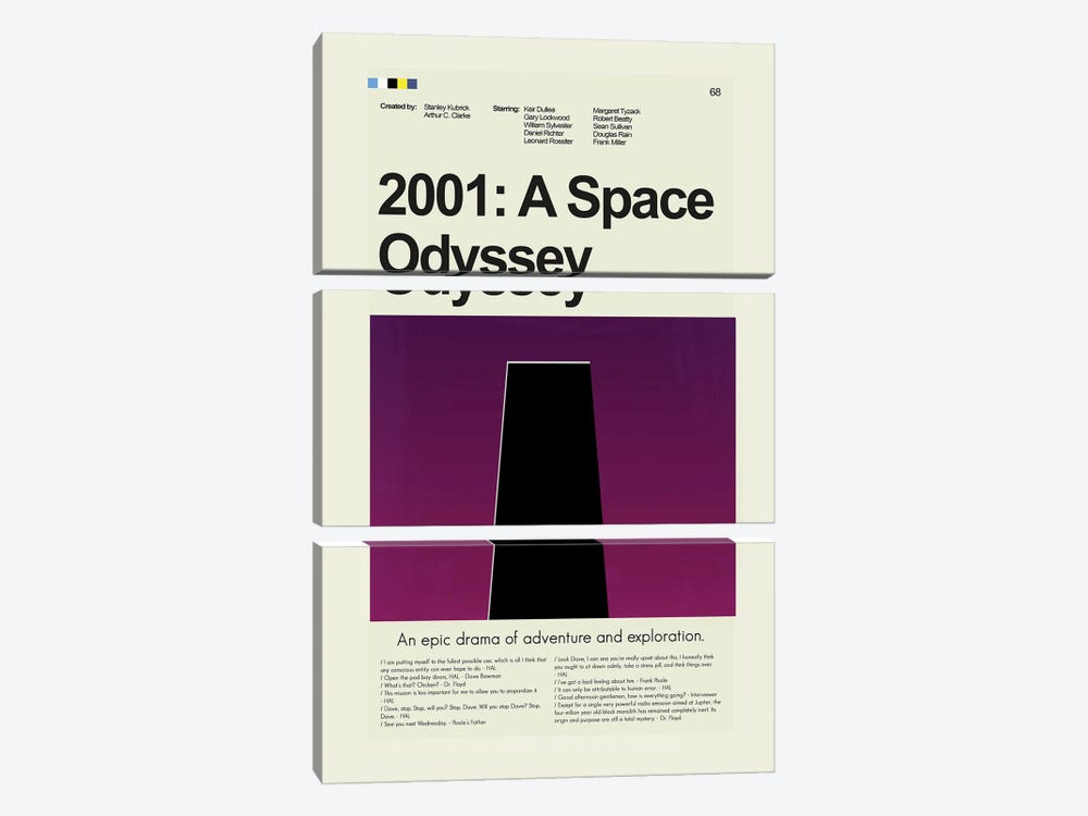 2001: A Space Odyssey by Prints and Giggles by Erin Hagerman 3-piece Canvas Artwork