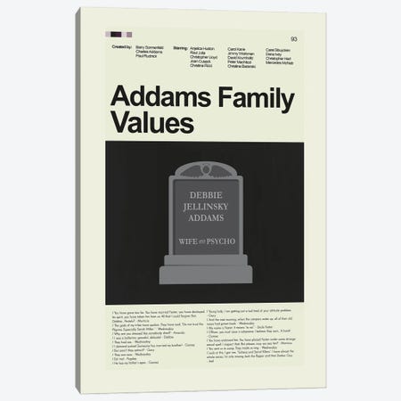 Addams Family Values Canvas Print #PAG252} by Prints and Giggles by Erin Hagerman Canvas Art