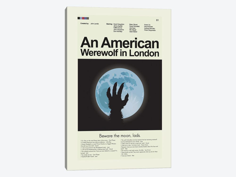 An American Werewolf in London by Prints and Giggles by Erin Hagerman 1-piece Canvas Wall Art