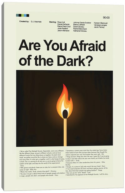 Are You Afraid of the Dark? Canvas Art Print - Horror TV Show Art