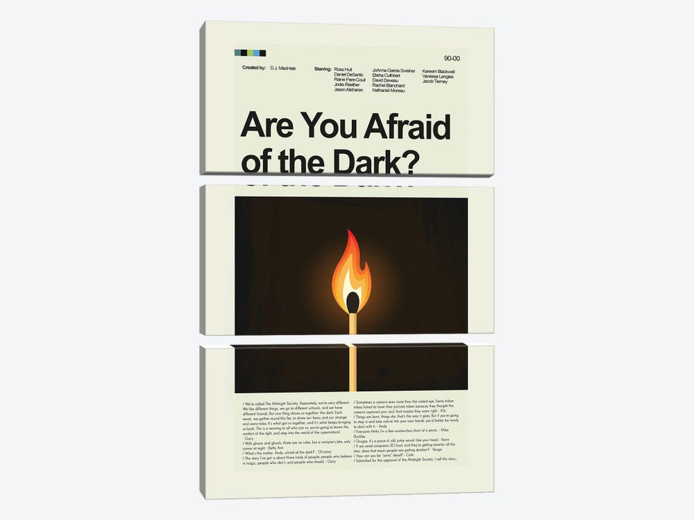 Are You Afraid of the Dark? by Prints and Giggles by Erin Hagerman 3-piece Canvas Wall Art