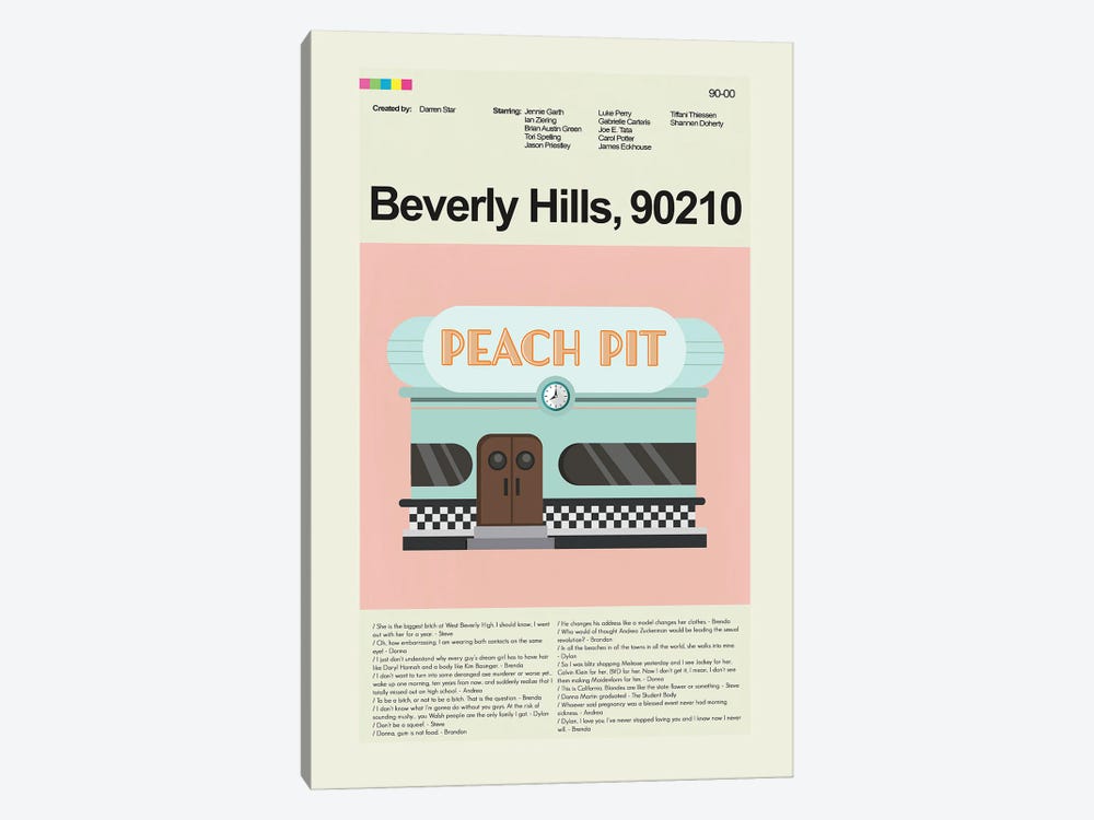 Beverly Hills 90210 by Prints and Giggles by Erin Hagerman 1-piece Canvas Print