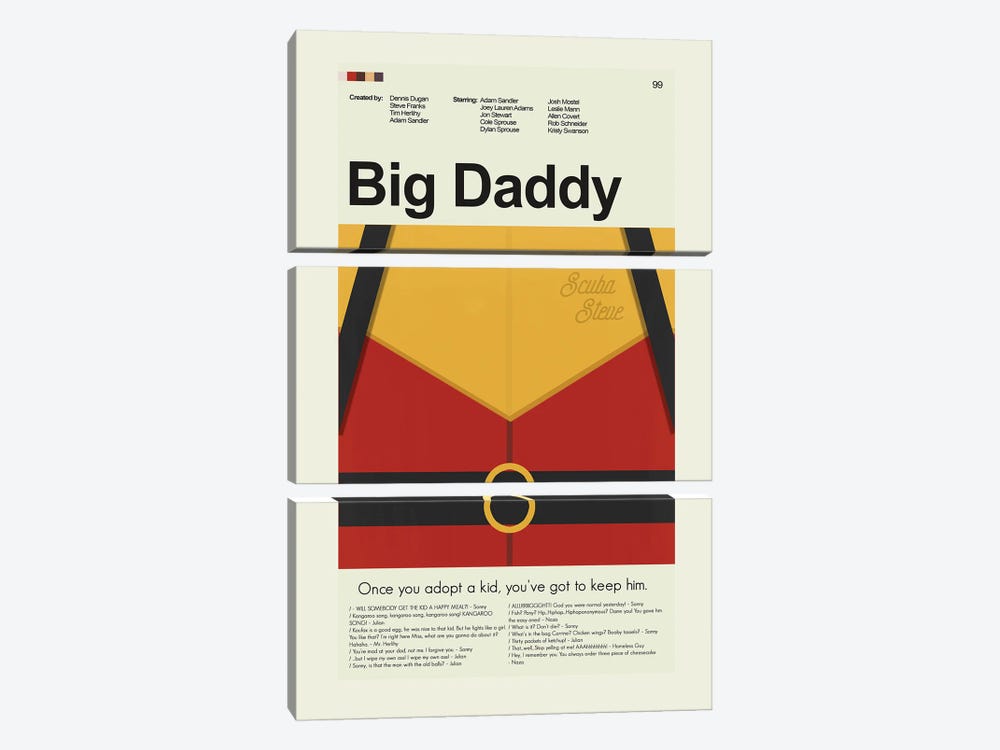 Big Daddy by Prints and Giggles by Erin Hagerman 3-piece Canvas Artwork