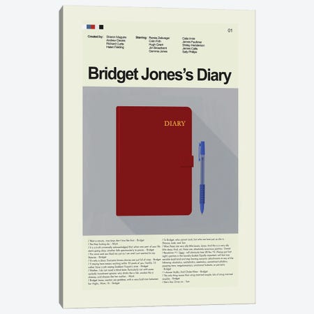 Bridget Jones's Diary Canvas Print #PAG263} by Prints and Giggles by Erin Hagerman Art Print