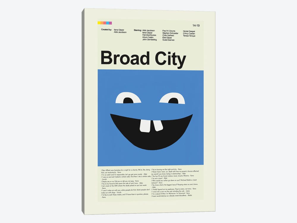 Broad City by Prints and Giggles by Erin Hagerman 1-piece Canvas Art Print