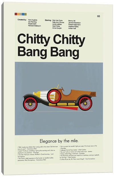Chitty Chitty Bang Bang Canvas Art Print - Prints And Giggles by Erin Hagerman