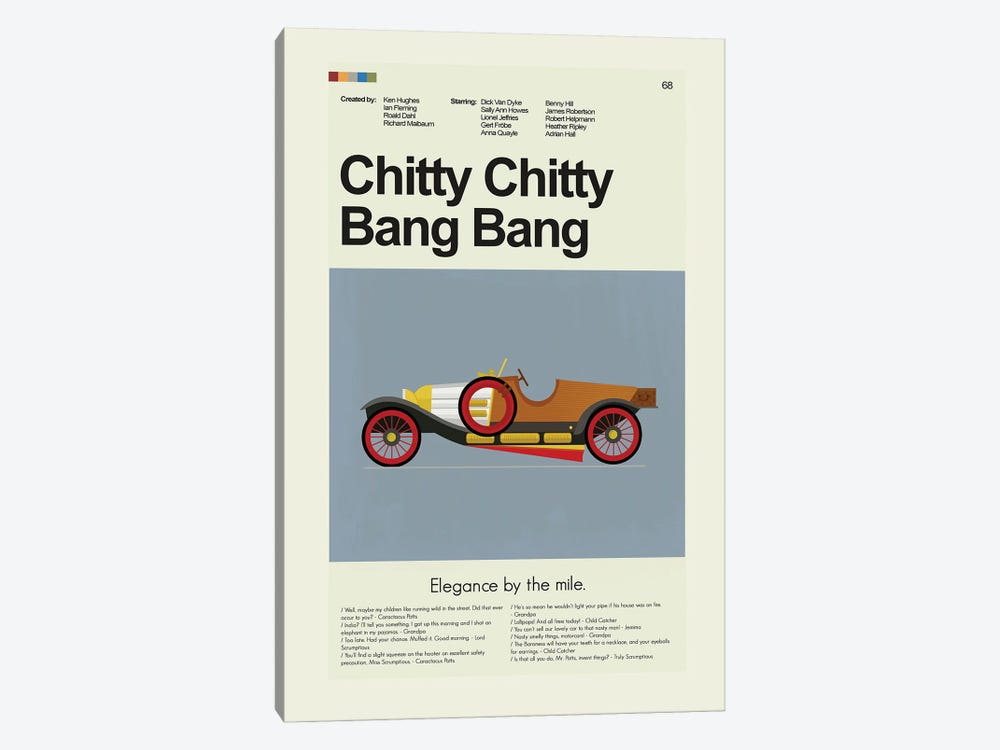 Chitty Chitty Bang Bang by Prints and Giggles by Erin Hagerman 1-piece Canvas Art Print