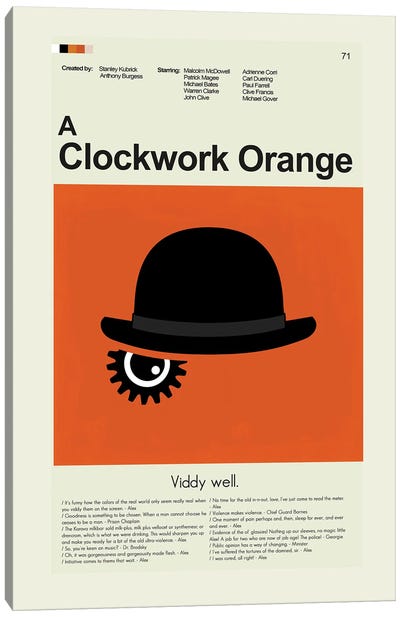 A Clockwork Orange Canvas Art Print - Crime & Gangster Movie Art