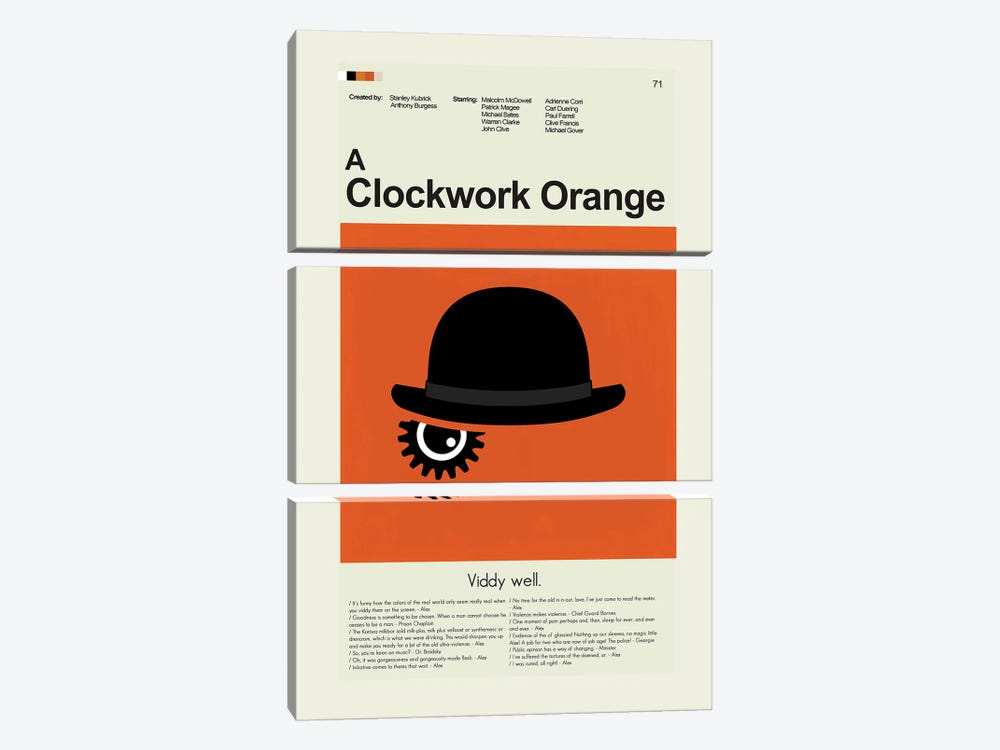 A Clockwork Orange by Prints and Giggles by Erin Hagerman 3-piece Canvas Art