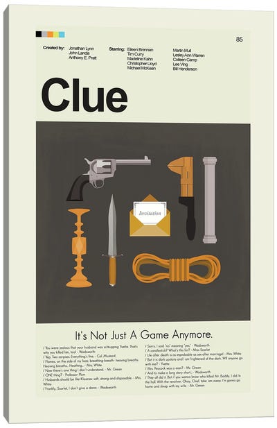 Clue Canvas Art Print - Mystery & Detective Movie Art