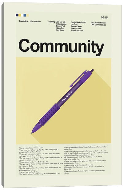 Community Canvas Art Print - Sitcoms & Comedy TV Show Art