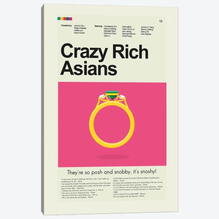 Crazy Rich Asians Canvas Print #PAG273} by Prints and Giggles by Erin Hagerman Canvas Wall Art