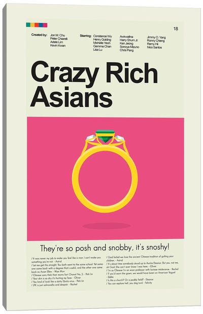 Crazy Rich Asians Canvas Art Print - Prints And Giggles by Erin Hagerman