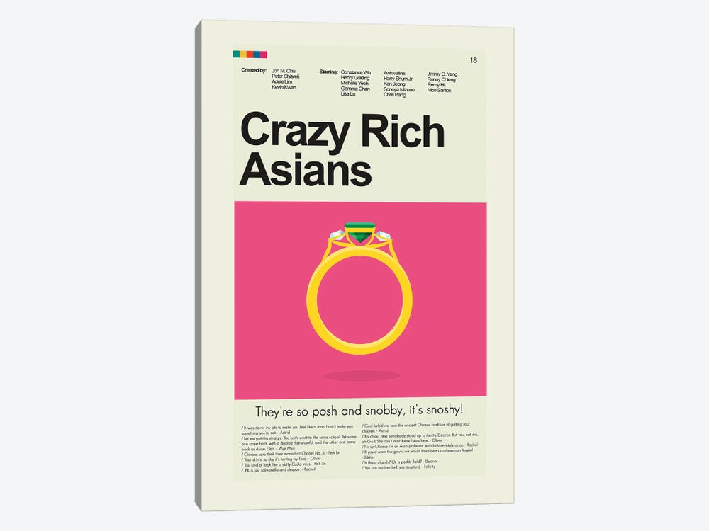 Crazy Rich Asians by Prints and Giggles by Erin Hagerman 1-piece Canvas Print