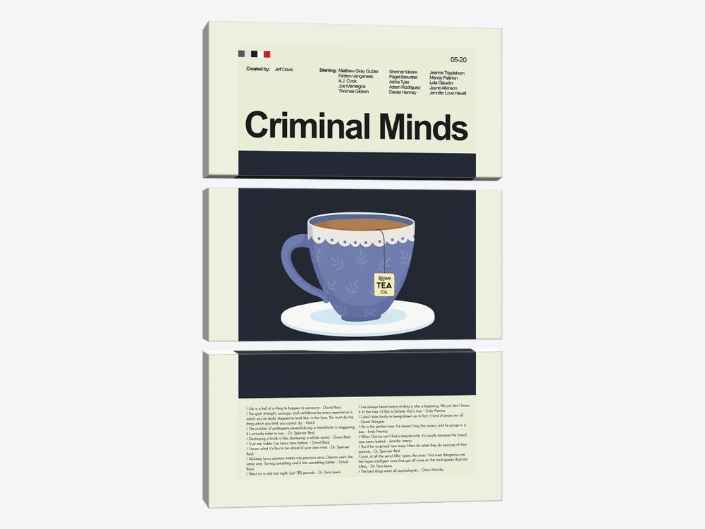Criminal Minds by Prints and Giggles by Erin Hagerman 3-piece Canvas Art