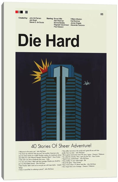 Die Hard Canvas Art Print - Action & Adventure Movie Art