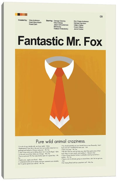 Fantastic Mr. Fox Canvas Art Print - Comedy Movie Art