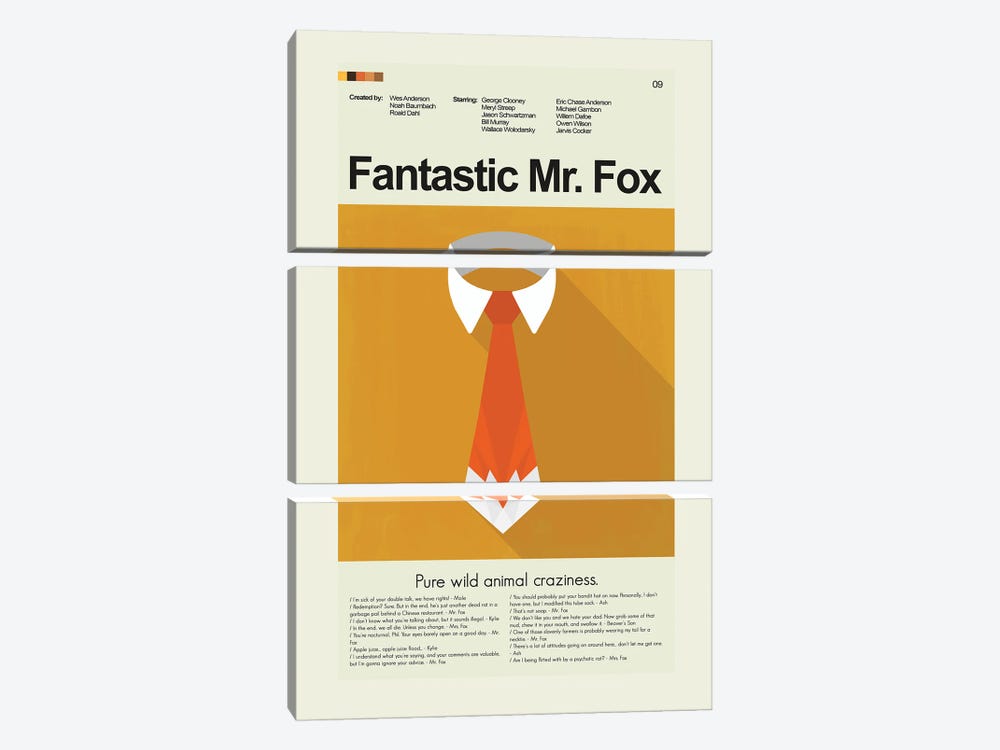 Fantastic Mr. Fox by Prints and Giggles by Erin Hagerman 3-piece Canvas Artwork