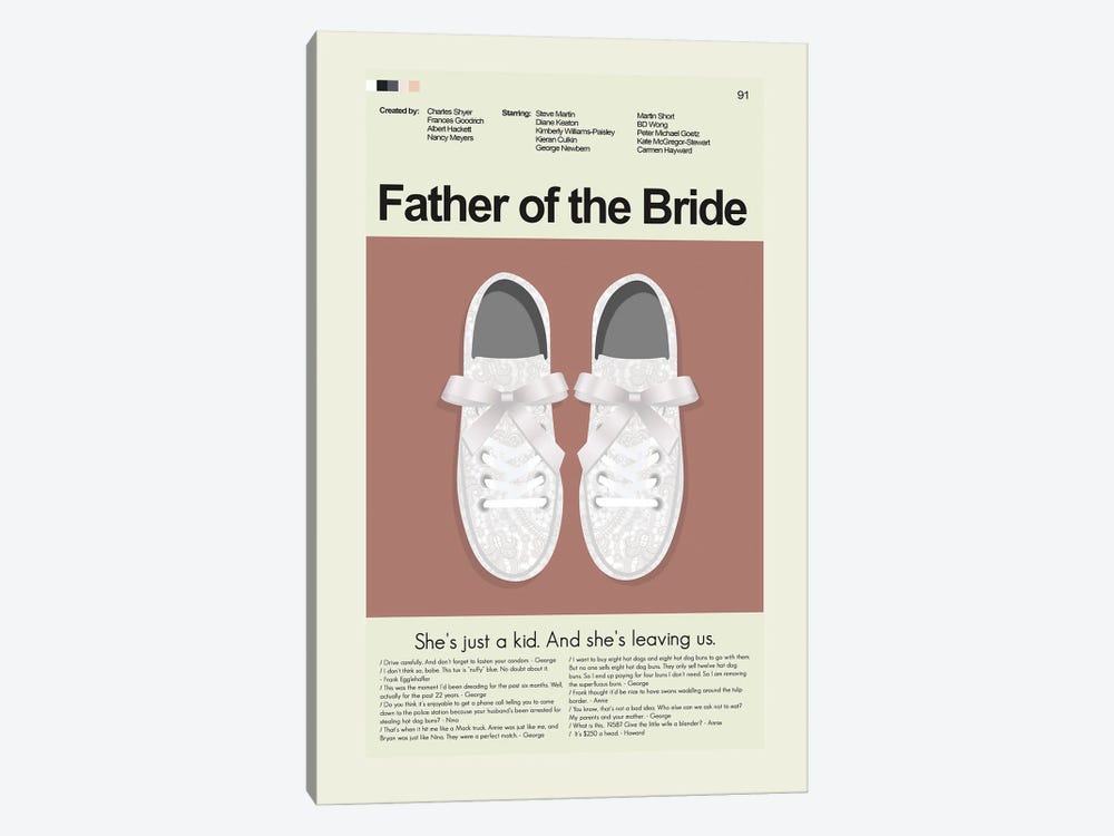Father of the Bride by Prints and Giggles by Erin Hagerman 1-piece Canvas Art Print