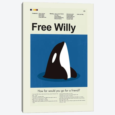 Free Willy Canvas Print #PAG287} by Prints and Giggles by Erin Hagerman Canvas Wall Art