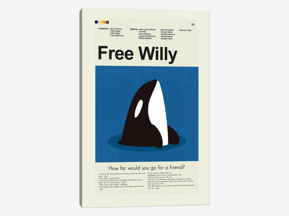 Free Willy by Prints and Giggles by Erin Hagerman 1-piece Canvas Art