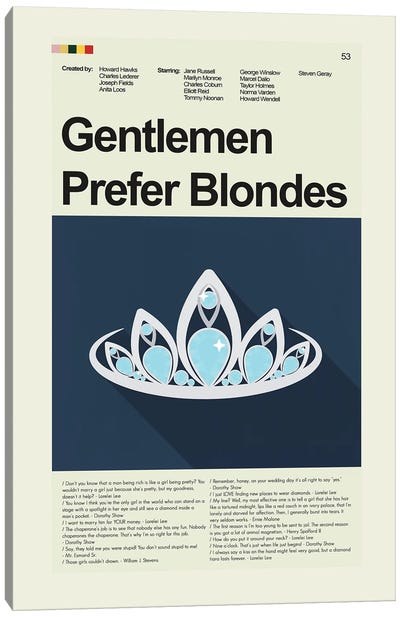 Gentlemen Prefer Blondes Canvas Art Print - Classic Movie Art