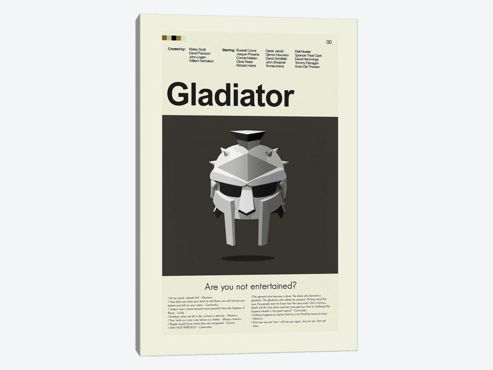 Gladiator by Prints and Giggles by Erin Hagerman 1-piece Canvas Art Print