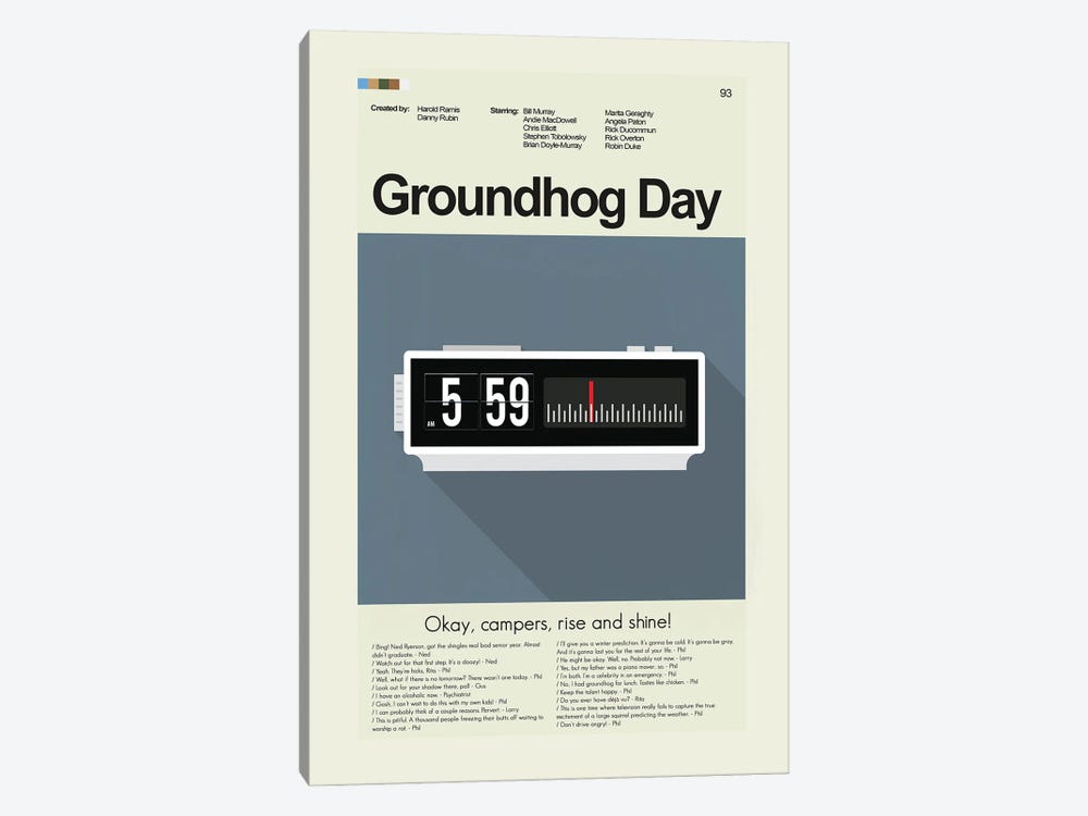 Groundhog Day by Prints and Giggles by Erin Hagerman 1-piece Canvas Art Print