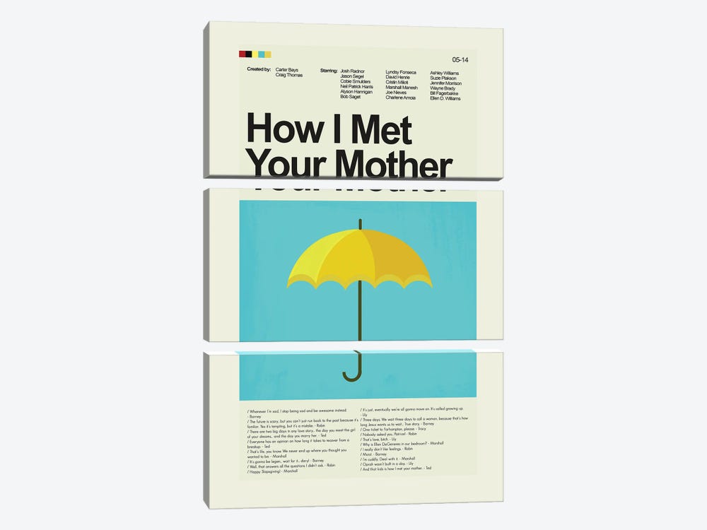 How I Met Your Mother by Prints and Giggles by Erin Hagerman 3-piece Canvas Artwork