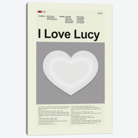 I Love Lucy Canvas Print #PAG299} by Prints and Giggles by Erin Hagerman Canvas Artwork