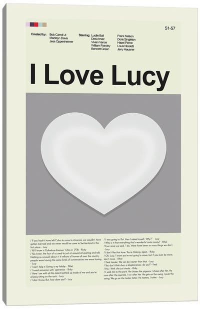 I Love Lucy Canvas Art Print - Heart Art