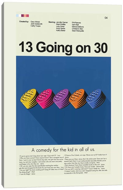 13 Going On 30 Canvas Art Print - Prints And Giggles by Erin Hagerman