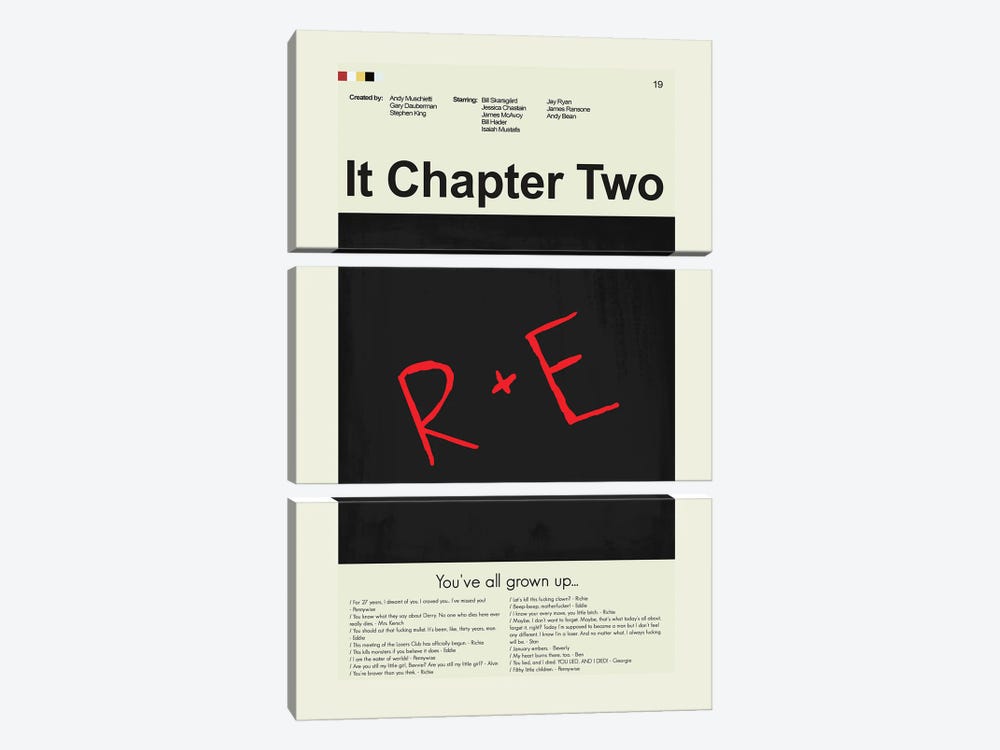 It: Chapter Two by Prints and Giggles by Erin Hagerman 3-piece Canvas Print