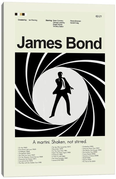 James Bond Canvas Art Print - Sixties Nostalgia Art