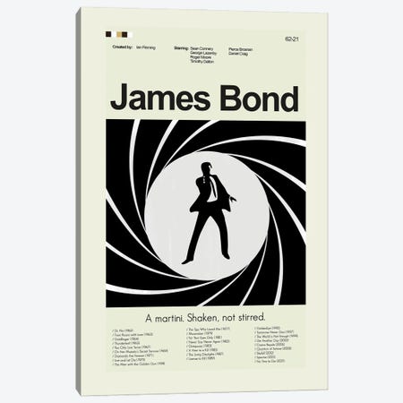 James Bond Canvas Print #PAG303} by Prints and Giggles by Erin Hagerman Canvas Wall Art