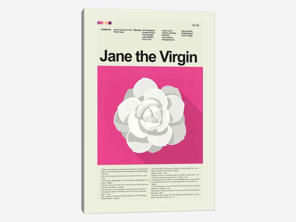 Jane the Virgin by Prints and Giggles by Erin Hagerman 1-piece Canvas Art