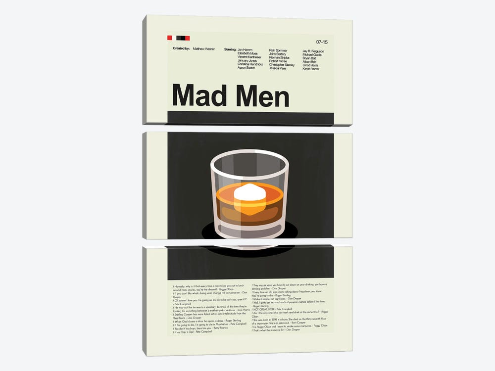 Mad Men by Prints and Giggles by Erin Hagerman 3-piece Canvas Art Print