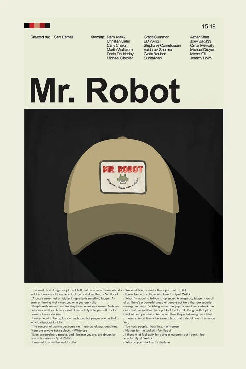 Mr. Robot by Prints and Giggles by Erin Hagerman wall art