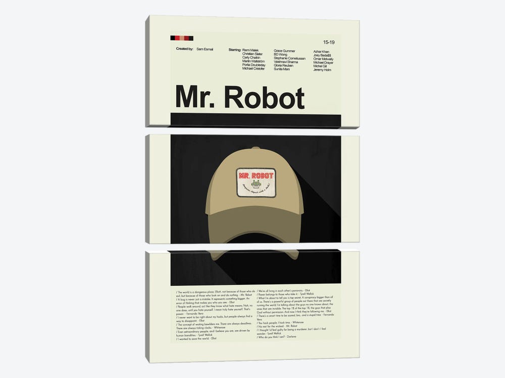 Mr. Robot by Prints and Giggles by Erin Hagerman 3-piece Canvas Wall Art