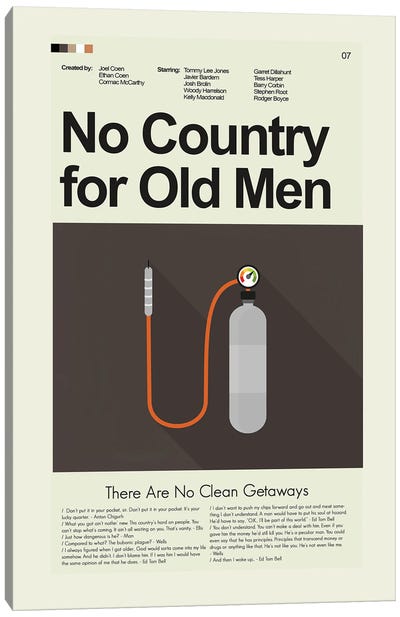 No Country for Old Men Canvas Art Print - Crime & Gangster Movie Art