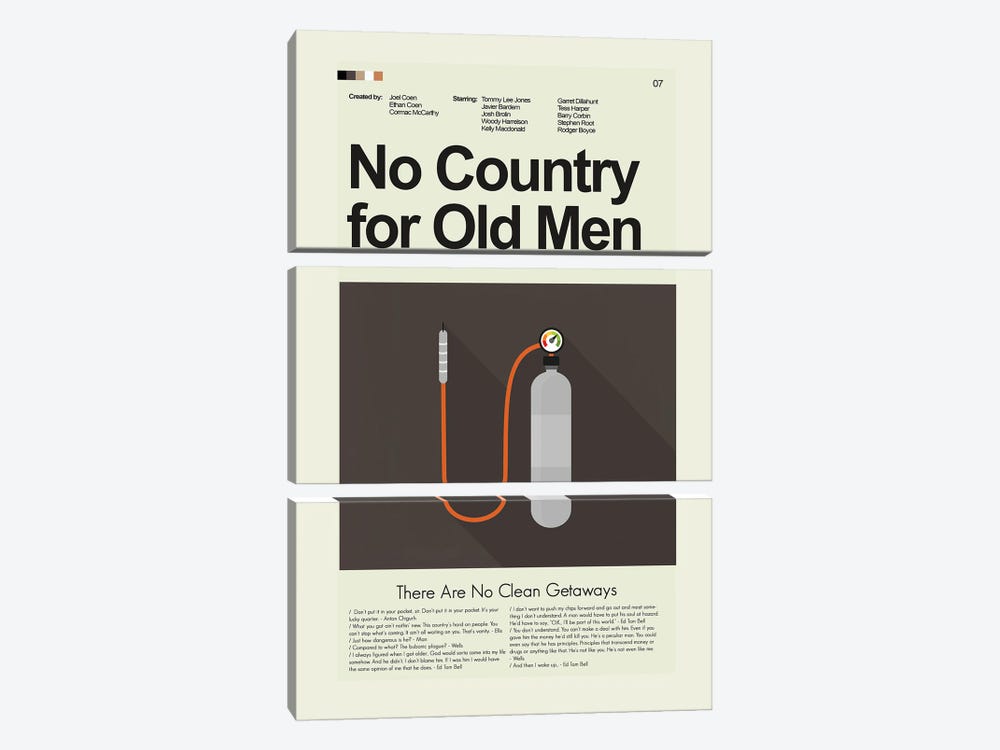 No Country for Old Men by Prints and Giggles by Erin Hagerman 3-piece Canvas Wall Art