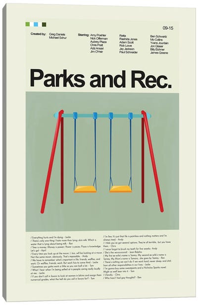 Parks and Recreation Canvas Art Print - Minimalist Movie Posters