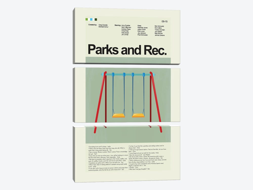 Parks and Recreation by Prints and Giggles by Erin Hagerman 3-piece Art Print