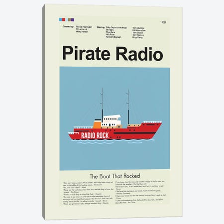 Pirate Radio Canvas Print #PAG317} by Prints and Giggles by Erin Hagerman Canvas Wall Art