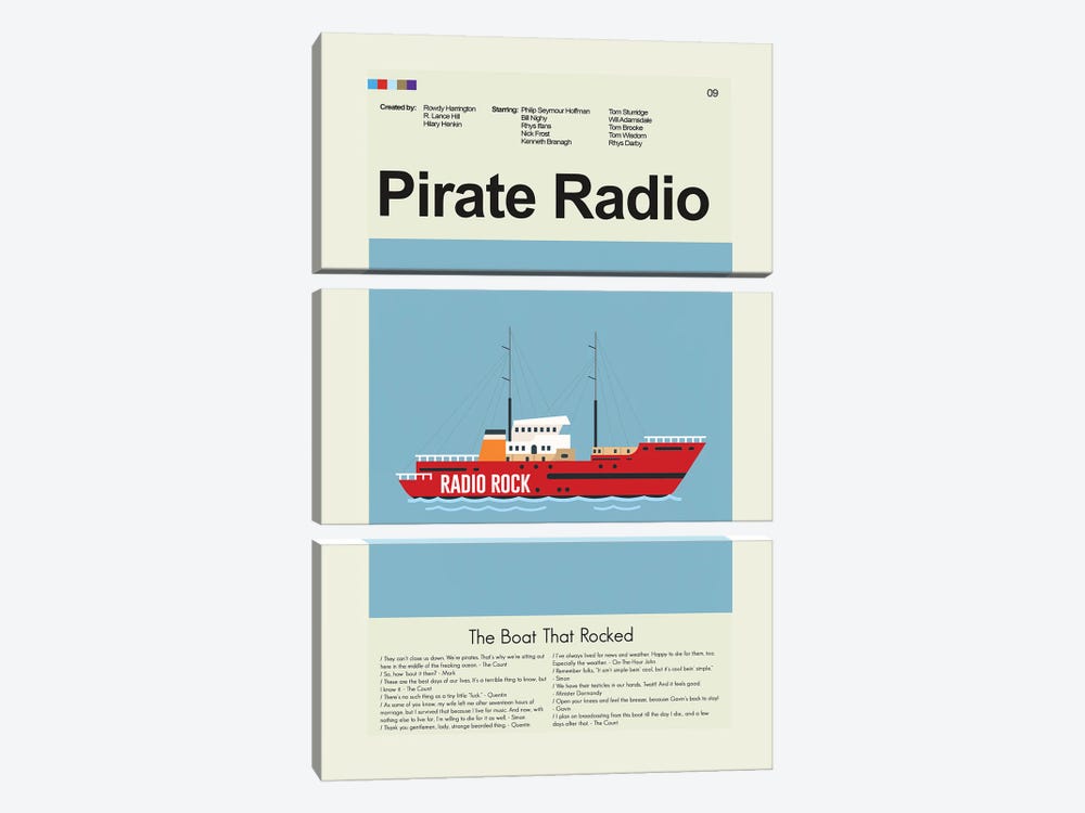 Pirate Radio by Prints and Giggles by Erin Hagerman 3-piece Canvas Artwork