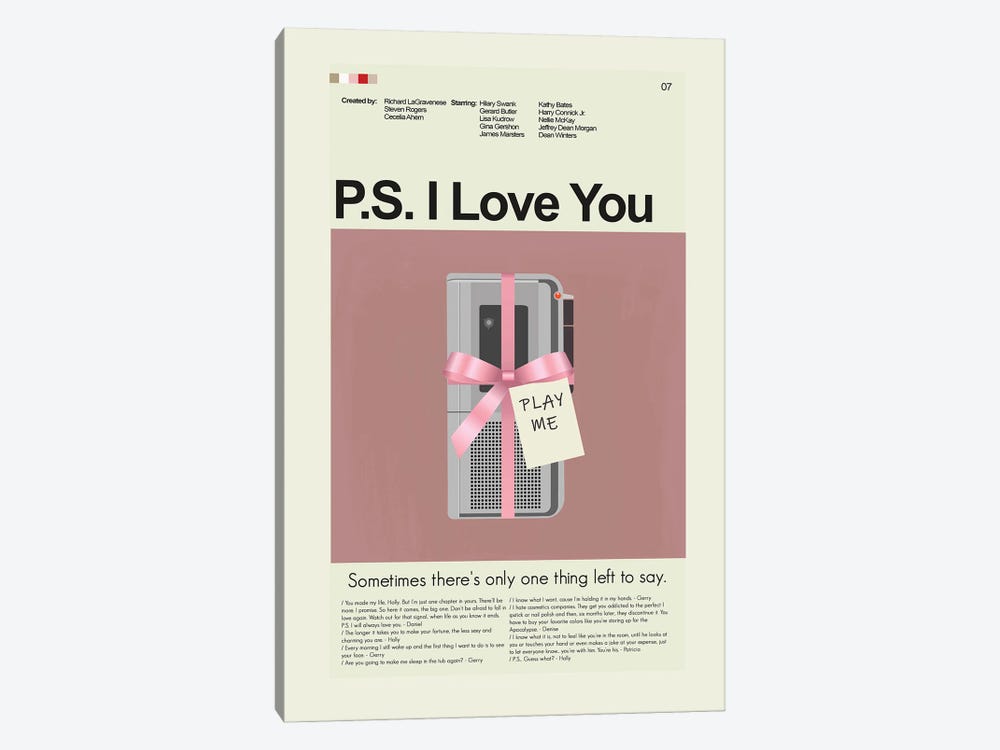 P.S. I Love You by Prints and Giggles by Erin Hagerman 1-piece Canvas Art Print