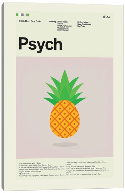 Psych Canvas Art Print - Pineapples