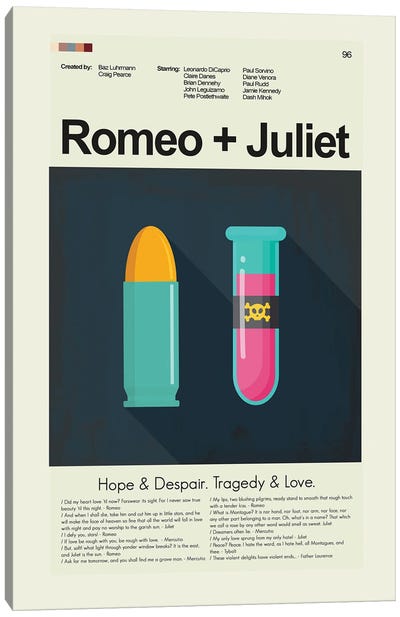 Romeo + Juliet Canvas Art Print - Romance Movie Art